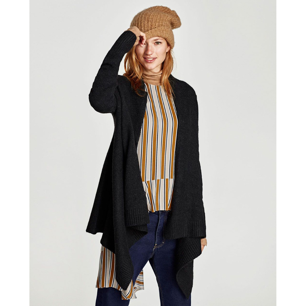 Zara Soft Knit Gray Open Cardigan S